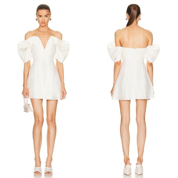 Cult Gaia Asal Off the Shoulder Puff Sleeve White
Mini Dress Size 4 - Picture 1 of 13